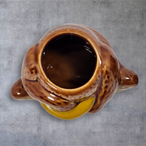 Vintage Ceramic Teddy Bear Honey Jar Brown Bear w Lid Cottagecore Cute Decor - Picture 9 of 13